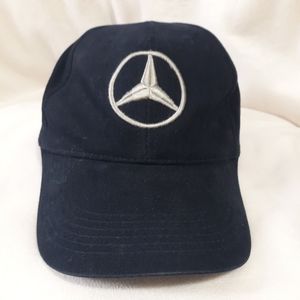 Mercedes-Benz Golf Cap Gray Logo on Blue Hook and Loop